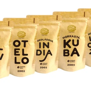 Caffè Golden Bean - Conoscere 5 caffè per l'espresso caldo 1000g (Olivia, Otello, Indonesia, India, Cuba) MACINATO - Macinatura per la macchina espresso di casa e versamento